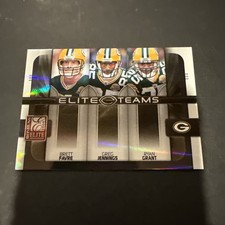 2008 Donruss Elite Elite Teams Brett Favre, Greg Jennings, Ryan Grant Black /800