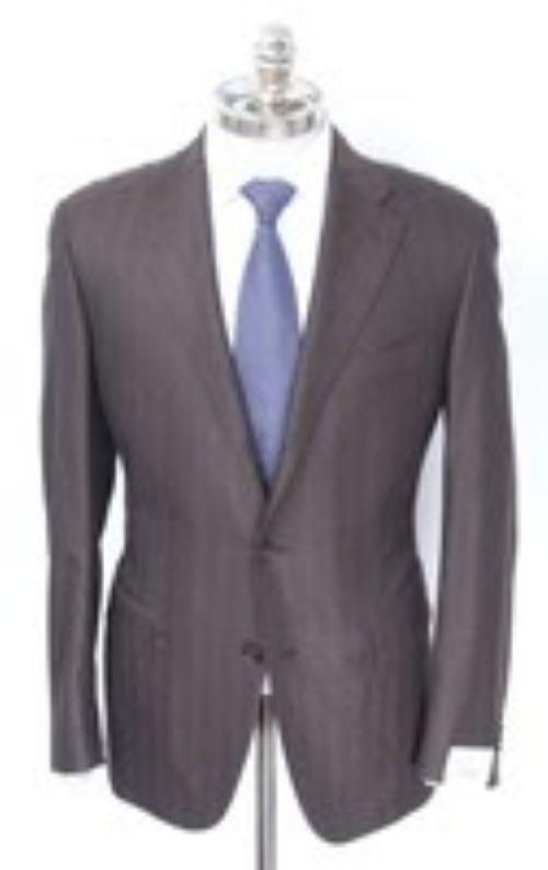 NWT CARUSO Brown Herringbone Wool Notch Lapel Sport Coat Blazer 40 (EU 50)