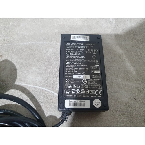 TPV Electronics ADPC1245 AC Netzteil Adapter schwarz 12 Volt 3,75A für Monitor