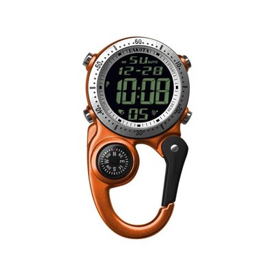 Dakota Digital Clip Watch with Compass & Dual Time Orange
