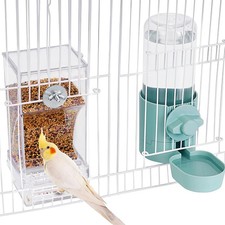 No Mess Bird Feeder Water Dispenser Set, Bird Feeder for Cage, Cage for Cocka...