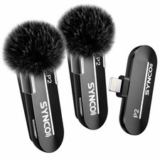 SYNCO Wireless Lavalier Microphone Noise Reduction 8 Pin iPhone P2XL