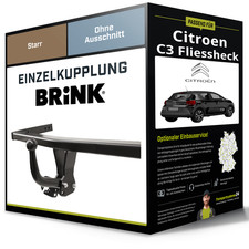 Starre Anhängerkupplung für CITROEN C3 Fliessheck 07.2016-jetzt III Typ SX Brink