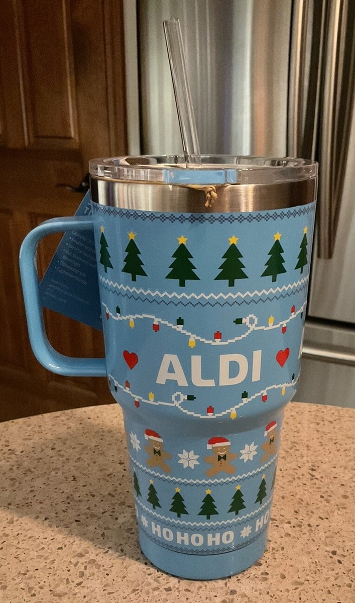 Aldi Gear 2024 Christmas Stainless Steel Tumbler Travel Mug 28oz Limited  Edition