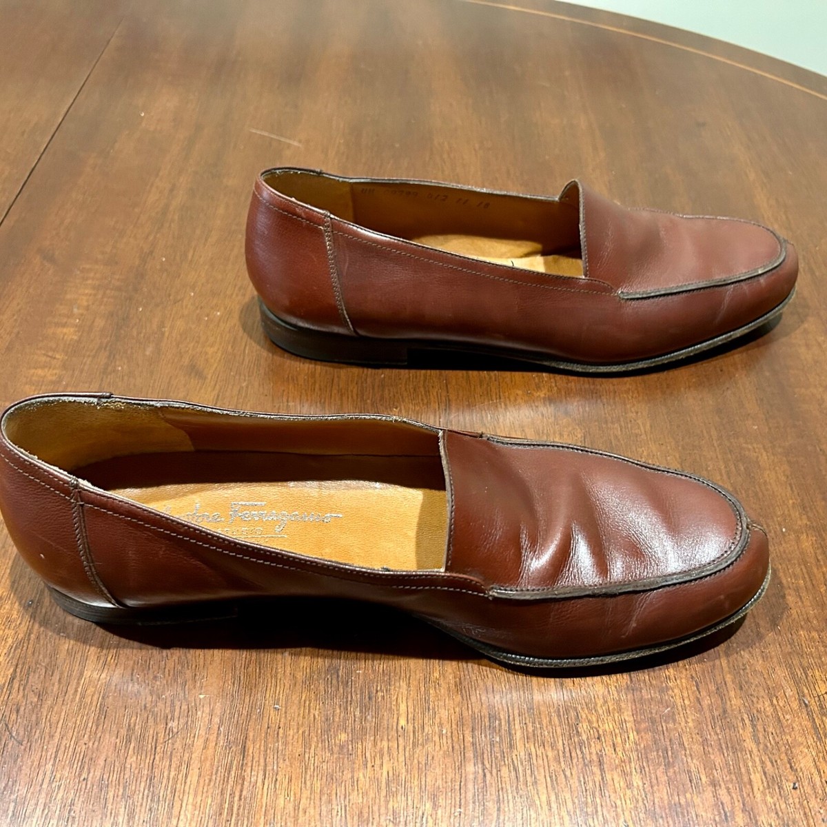 Salvatore Ferragamo Studio Men\'s Brown Leather Loafers Slip On Dress Shoes Gancini loafer - Men | Ferragamo main image 2