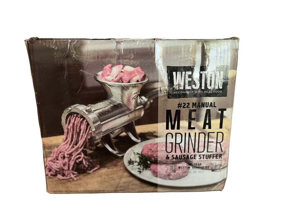 WESTON 22 TINNED MANUAL MEAT GRINDER & SAUSAGE STUFFER With