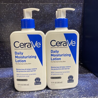 2 X Cerave Daily Moisturizing Lotion For Normal To Dry Skin 12 Oz