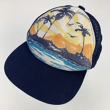 Beach Scene Palm Trees Youth Trucker Ball Cap Hat Snapback