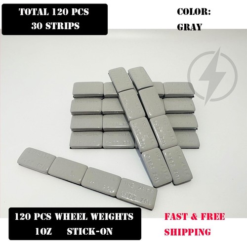 1 BOX 1 OZ GRAY WHEEL WEIGHTS STICKON ADHESIVE TAPE LEADFREE 120 PCS