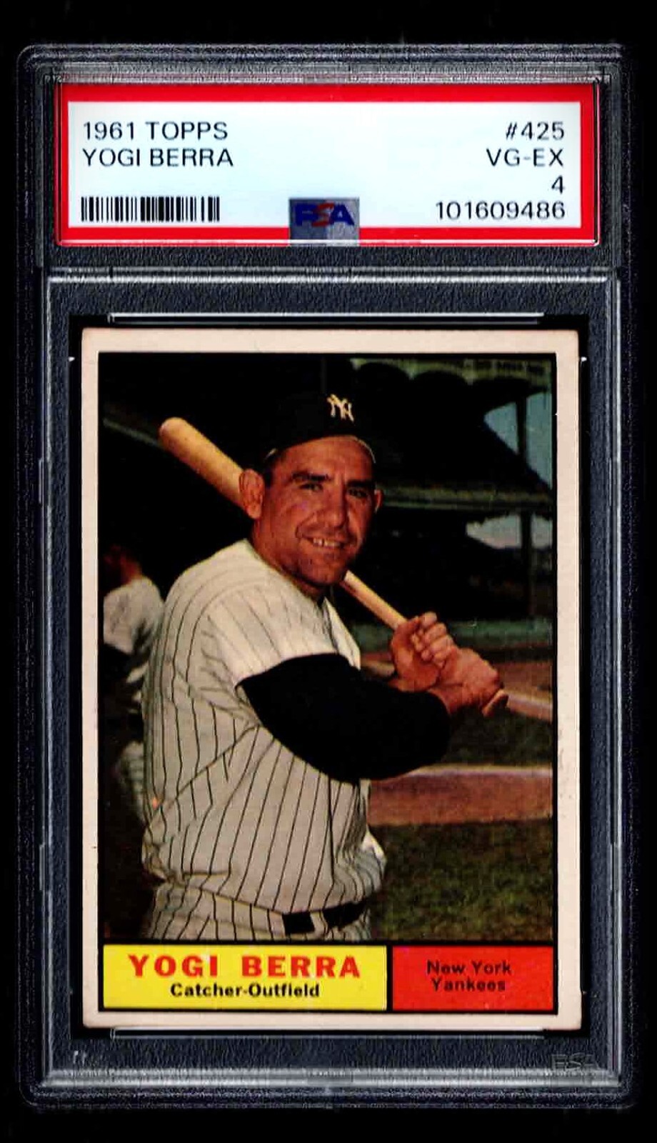 1961 TOPPS Baseball #425 Yogi Berra New York Yankees HOF PSA 4