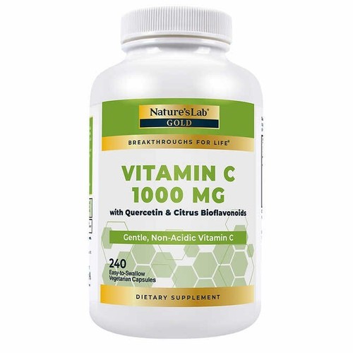 Nature's Lab Vitamin C 1000 mg., 240 Vegetarian Capsules * FAST