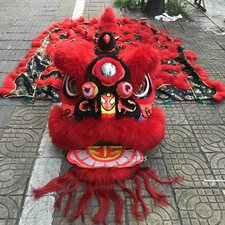 Lion Dance Mascot Costume Wool Chinese Folk Art Lion Two Adults Cosplay Party