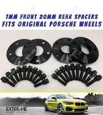 Schwarze Spurverbreiterungen 7mm 20mm für Porsche Cayman 981 987 Alu + Schrauben 5x130