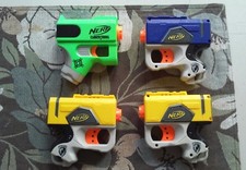 4 Nerf Mini N-Strike Single Shot Soft Toy Dart Guns