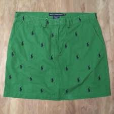 Ralph Lauren Sport All Over Polo Player Skirt Green Size 6 Women's EUC