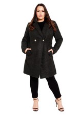 Arna York Women's Plus Size Estelle Double Button Collared Coat