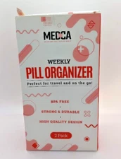 Medca Colorful Weekly Pill Organizer (2 Pack) Vitamins Each Day Week