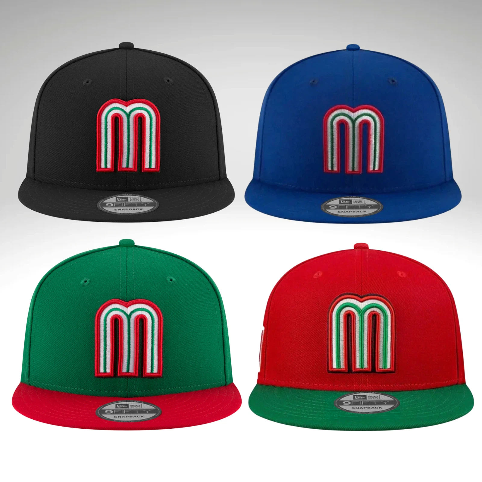 New Era Mexico M Hat 9FIFTY Snapback Black Green Adjustable Cap Baseball