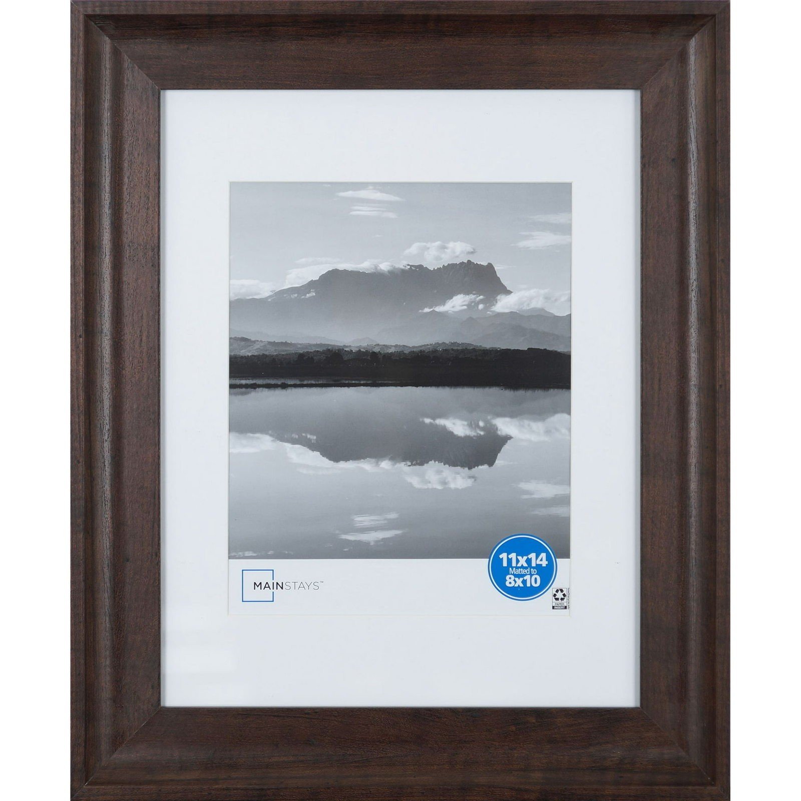 Brown 11x14 matted to 8x10 Scoop Gallery Wall Picture Frame, Wood