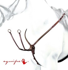 EQUIPE Leather &ldquo;Y&rdquo; Elastic Bib with Brass Clincher and Martingale
