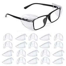 12Pairs Eyeglasses Side Shields Clear Flexible Slip On Shield Fits Small-Large