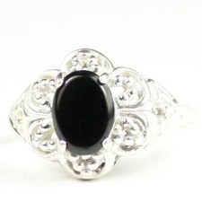 925 Sterling Silver Ladies Ring, Black Onyx, SR125