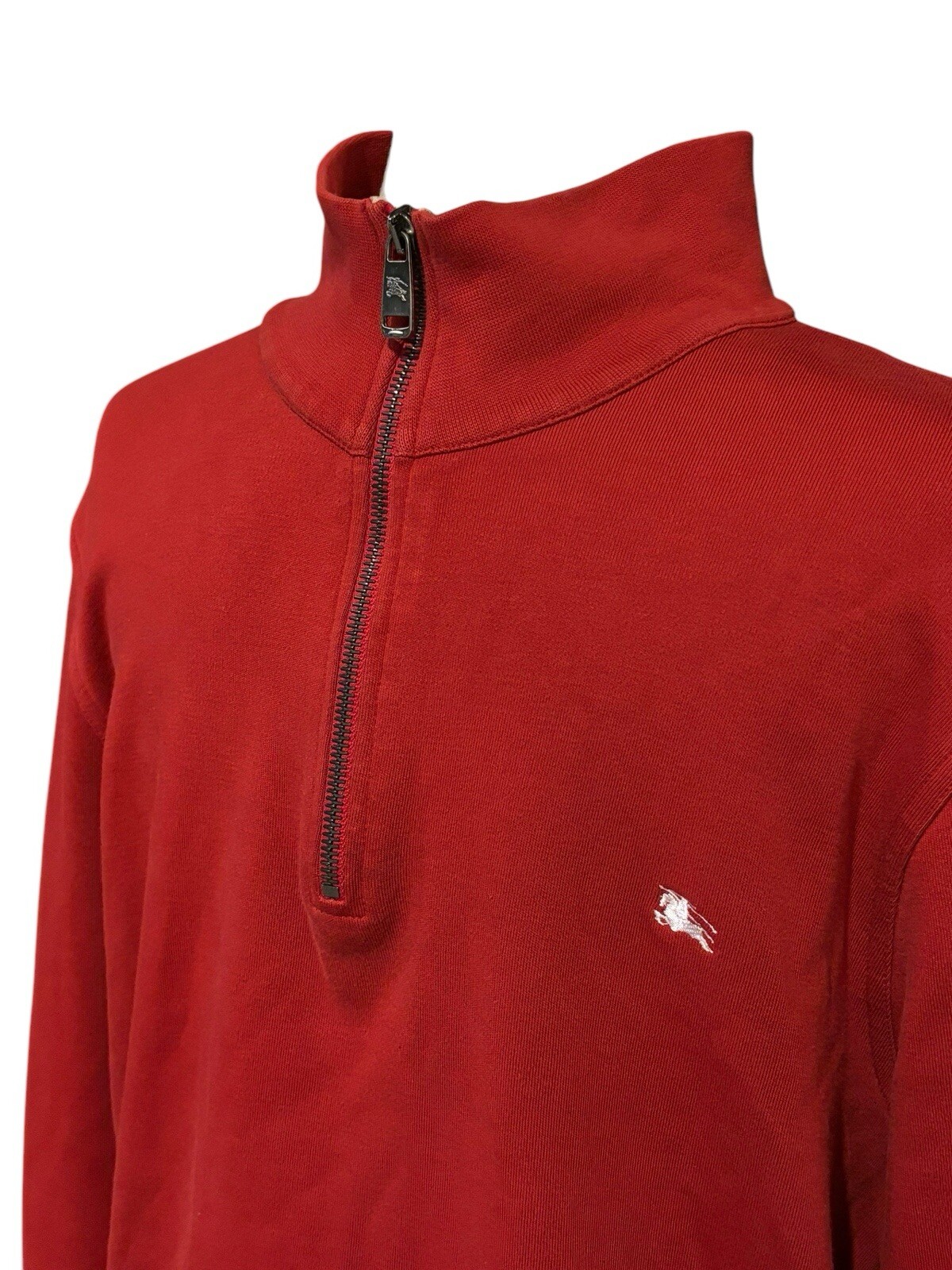 Burberry 1/4 Zip Pullover Solid Mock Neck Sweater… - image 2