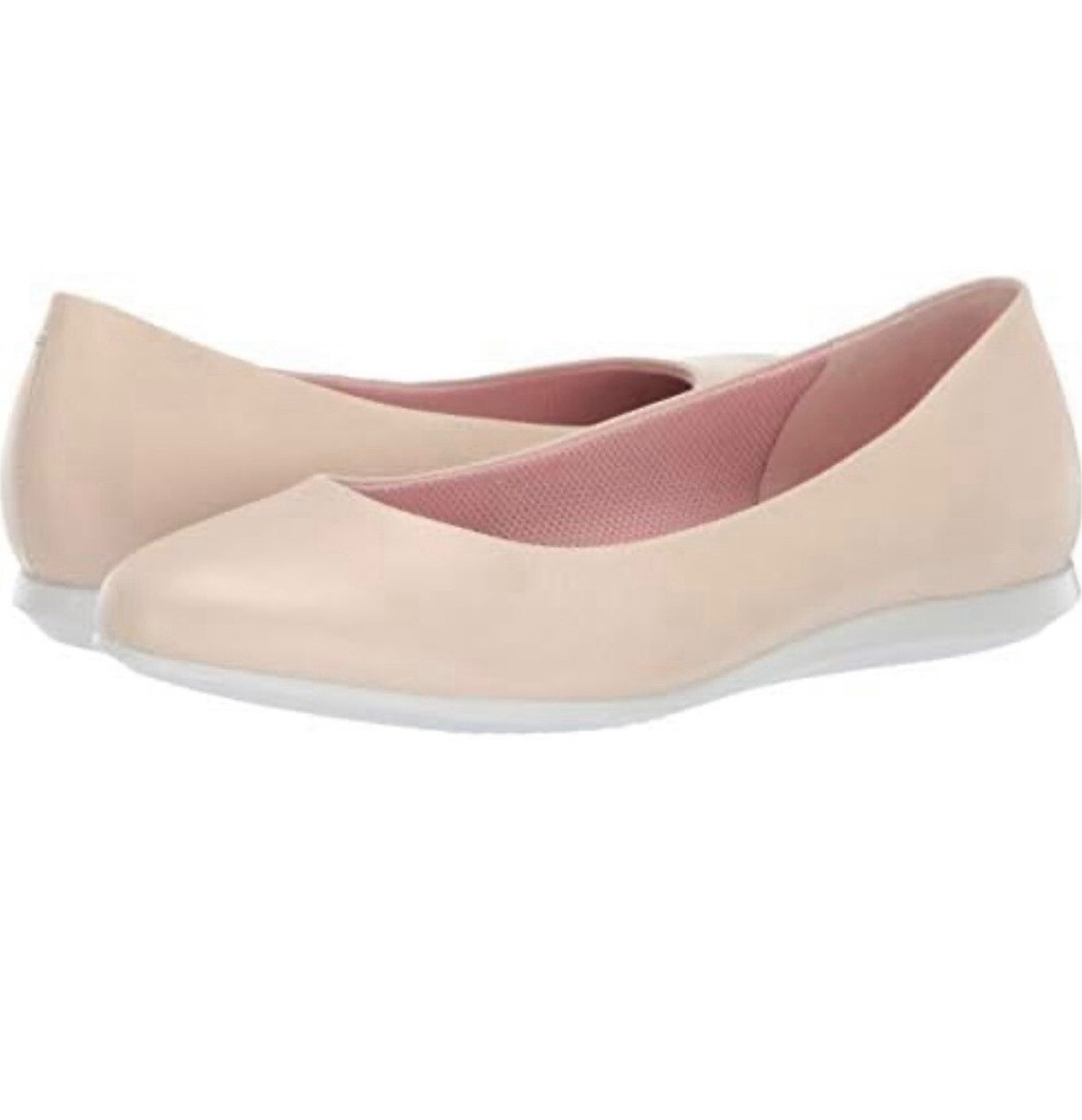 Ecco Touch Ballerina Flats Size 40 Vanilla Leather Comfort Shoes NEW