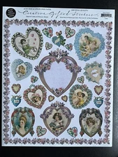 The Gifted Line ~ John Grossman 8x10 Package Sticker Sheet ...Floral Fancy Heart