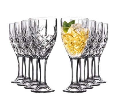 Royalty Art Wine Glasses Goblet Glassware Set of 8 10oz Tumbler Glasses Decor.