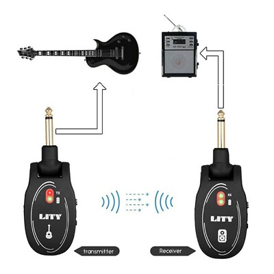 F91C Drahtloses Gitarrensystem 5.8G E-Gitarren Sender Empfänger Digitaler Audio