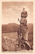 Germany Kletterer Barbarine-Pfaffenstein Gohrischstein Mountaineers postcard