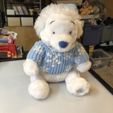Winnie Pooh Bear 12" Winter Snowflake Blue White Plush Disney Store Exclusive