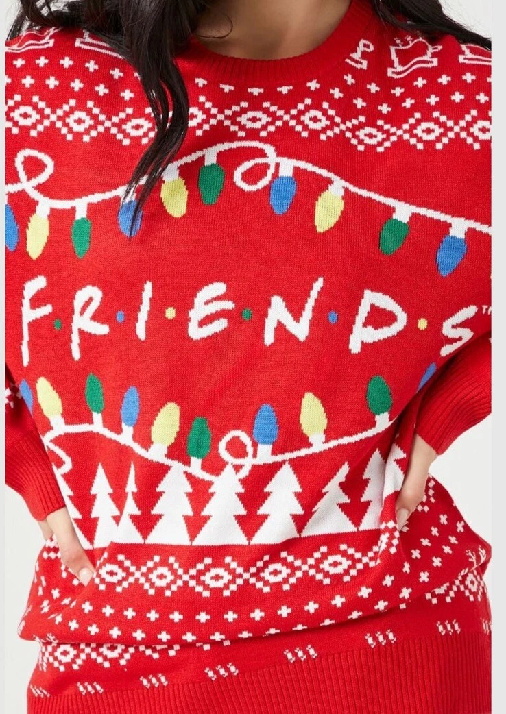 NWT Friends Tv Show Red Ugly Christmas Sweater Size S