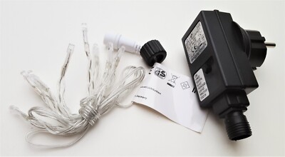 LED Lichterkette Multifunktions-Schalter Kabel transparent Innen/Außen Stecker