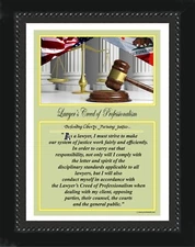 California Attorney Professional Creed Black Framed Prints Part 1