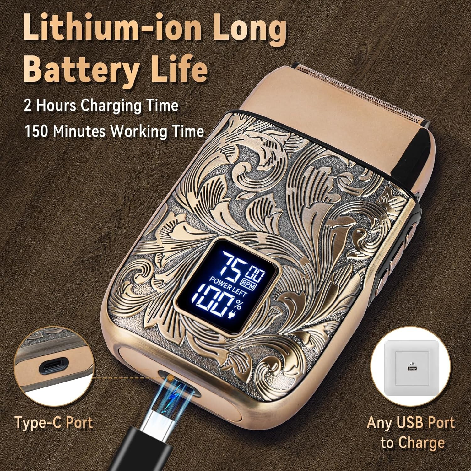 Precision Close Shave Electric Razor - 3 Adjustable Speeds for Ultimate Grooming