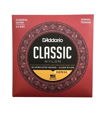 D'Addario Guitar Strings EJ27N 3/4 size Classical Guitar Strings