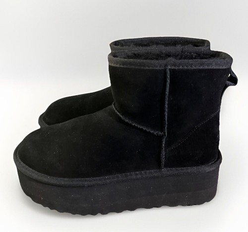 UGG CLASSIC MINI PLATFORM BLACK SIZE 7 WOMAN'S BOOTS 1134991 (100% AUTHENTIC)
