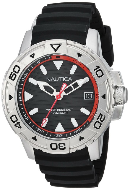 Nautica Men's Edgewater NAPEGT001 Black Silicone Japanese Quartz Sport  Watch for sale online | eBay