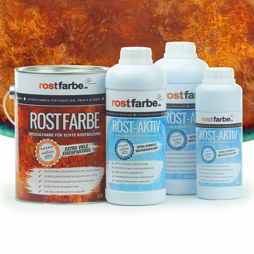 Rostfarbe SET XXL Echt Rost Farbe Rosteffekt Rostfarbe + Aktivator 2x ...