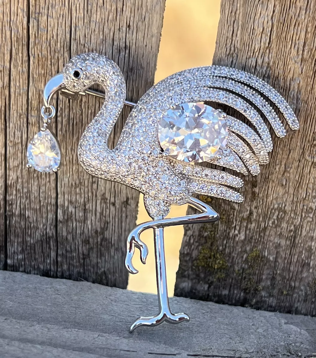 Vintage flamingo hotsell brooch