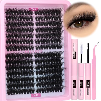 Kit de extensión de pestañas, 280 unidades de extensiones de pestañas voluminosa