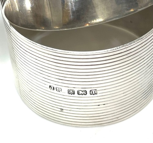 Pair English Sterling Silver Napkin Rings No Mono 1" wide Fitted Box MDM - Picture 4 of 5