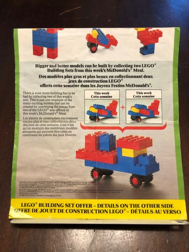 Rare Vintage 1984 LEGO McDonald's Building Set Offer Pamphlet - Foto 5 di 5