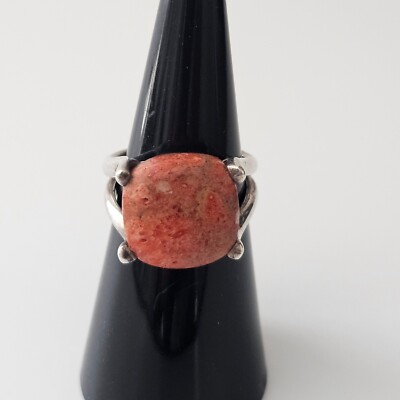 Vintage Sterling Silber Barse Ring Südwesten Schwammkoralle Größe 6