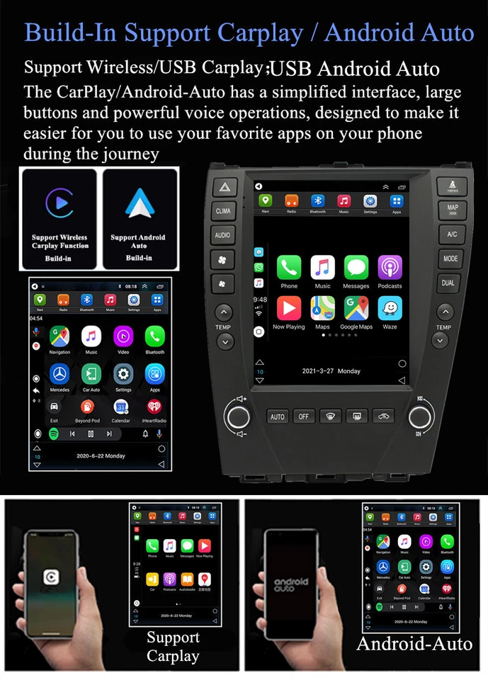 Radio estéreo GPS Android 11 de 9,7" para Lexus serie ES330 ES350 2006-12 Carplay Foto 4 de 4