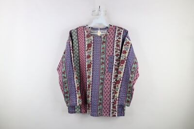 Deadstock Vtg 90s Country Primitive Womens Large Flower Long Sleeve T-Shirt USA