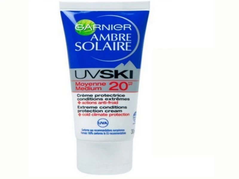 Garnier Ambre Solaire Snow UVSKI UV Ski Cream SPF20 30ml for Extreme Conditions