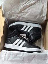 adidas HOOPS 3.0 Mid Unisex Trainers for Kids Size UK 2.5 Black And White
